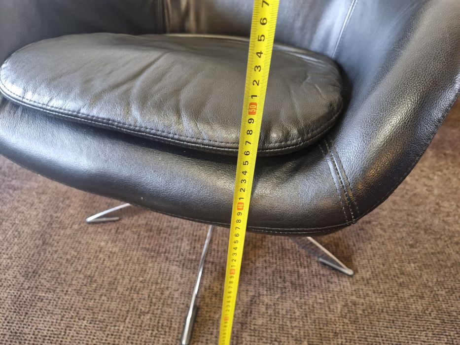 Fotele kubełkowe Hjort Knudsen czarne skóra