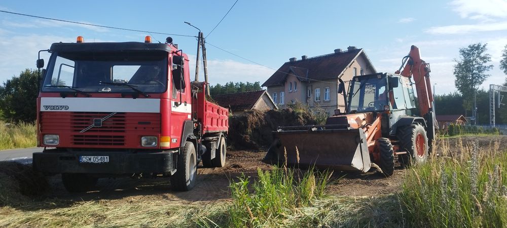 Wywrotka HDS naczepa platforma naczepa niskopoziowa koparko ładowarka