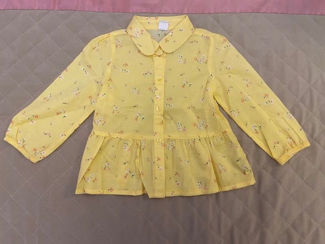 elegancka koszula dla dziewczynki żółta w kwiatki  Gap 3 lata 98