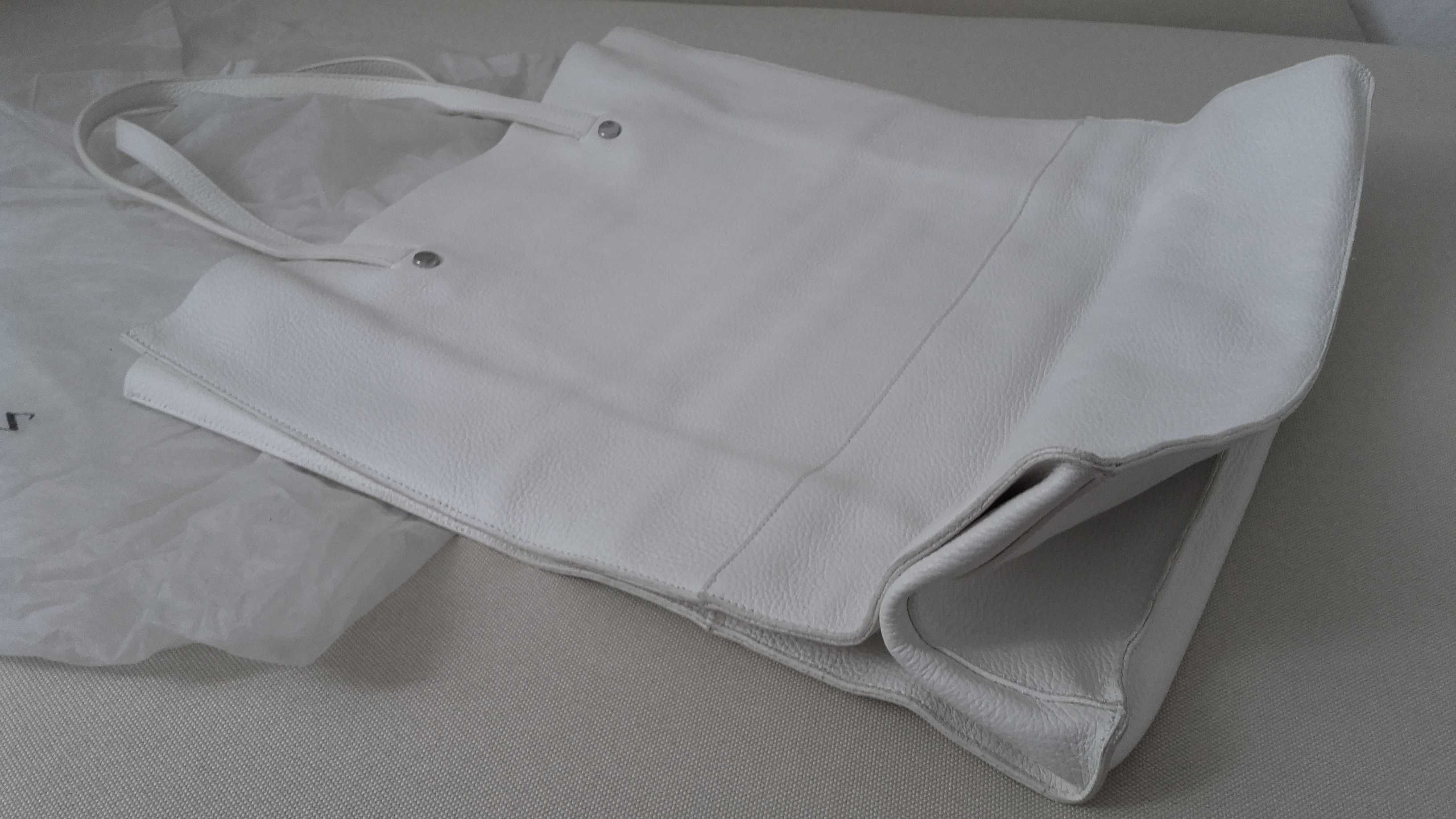 Zara- nowy skórzany shopper bag, duża torba na zakupy