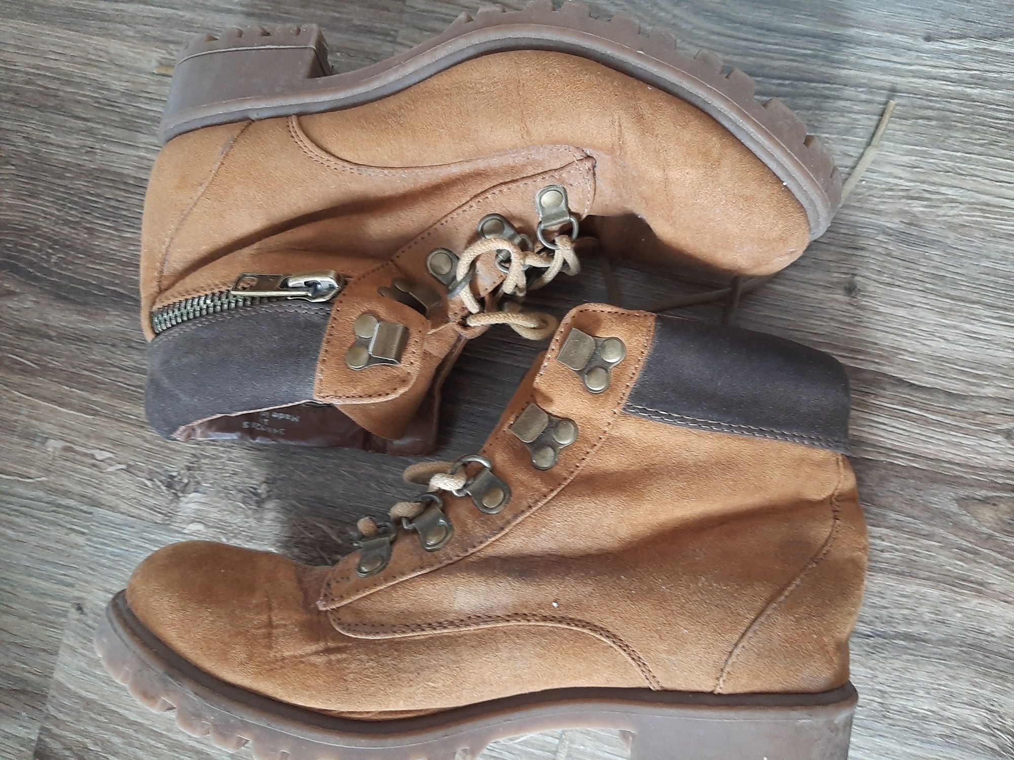 New Look buty Botki trzewiki damskie 36 trapery karmelowe jesienne