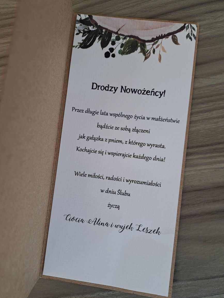 Personalizowana kartka na ślub, rustykalna