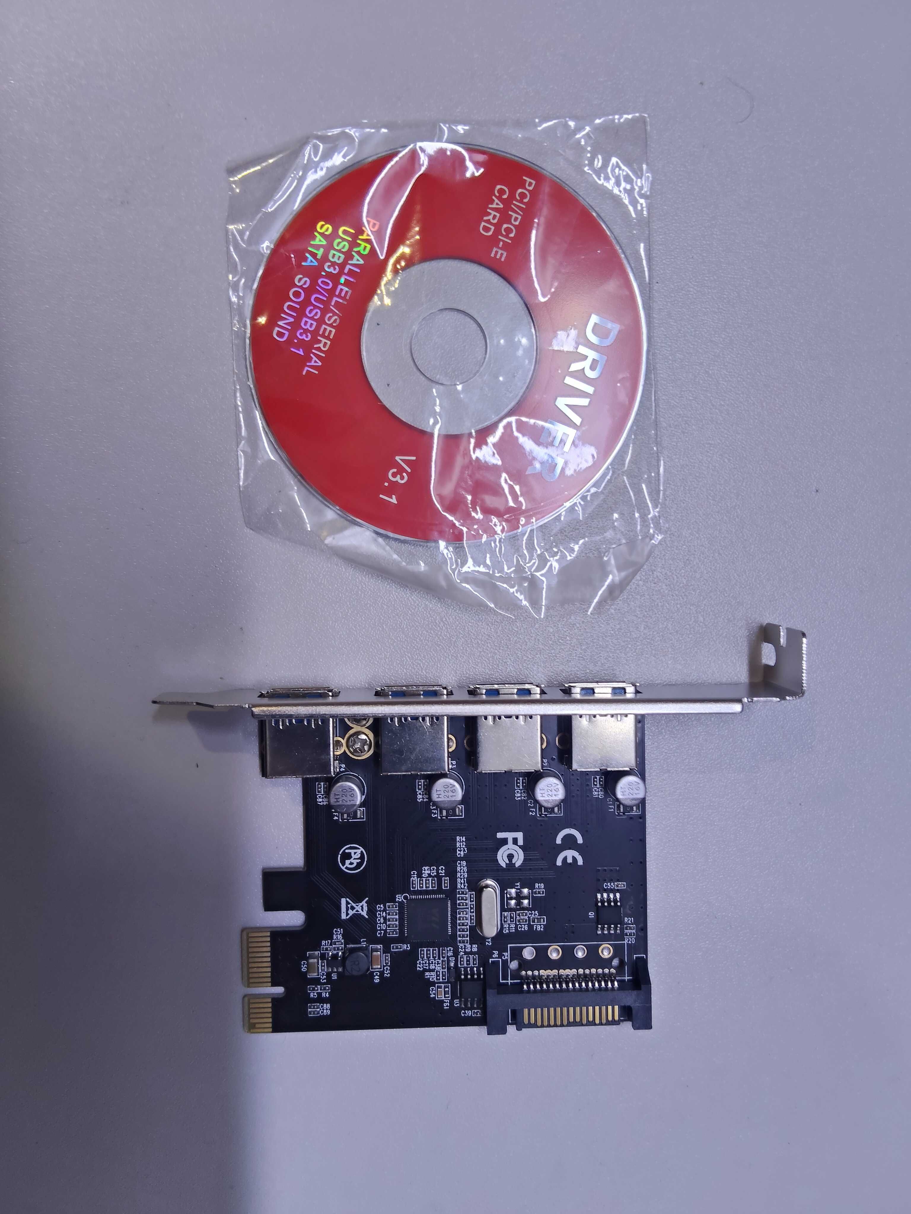 Adapter PCIE USB 3.0 Nowy 4 porty
