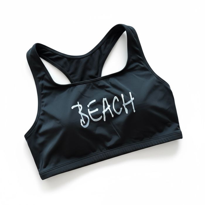 WYPRZEDAŻ!! Czarny top plażowy na siłownię BPC Bonprix 44