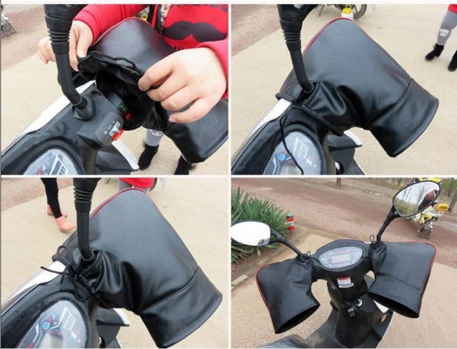 Теплые чехлы на руль, зимние мото перчатки, бар муфты для скутера