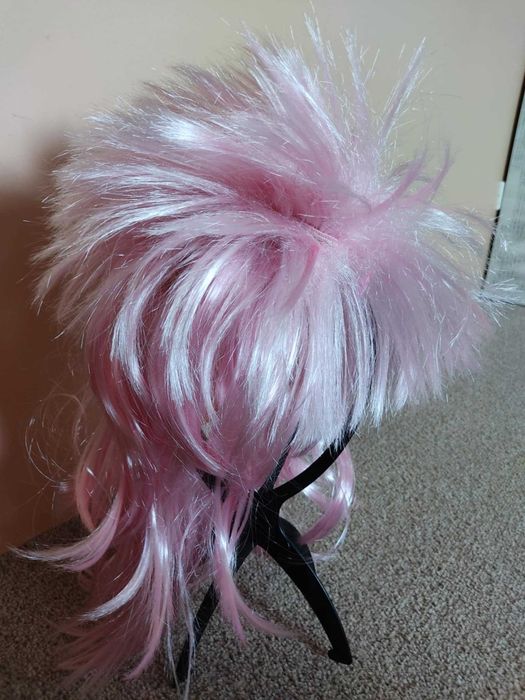 Różowa peruka na bal przebierańców, do cosplay, sztuczne włosy