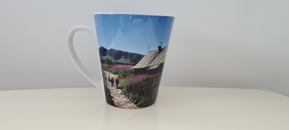 Kubek porcelanowy latte z widokiem! Góry, Tatry,