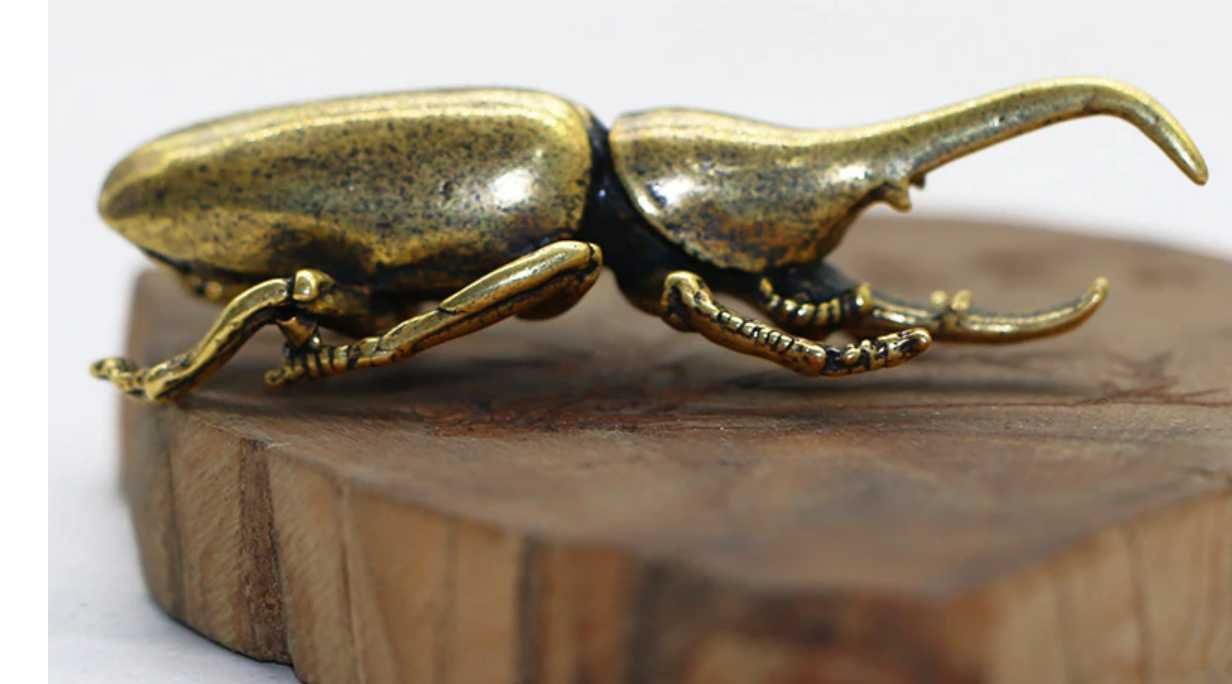 фигурка статуэтка насекомые жуки жук носорог олень металл латунь набор
