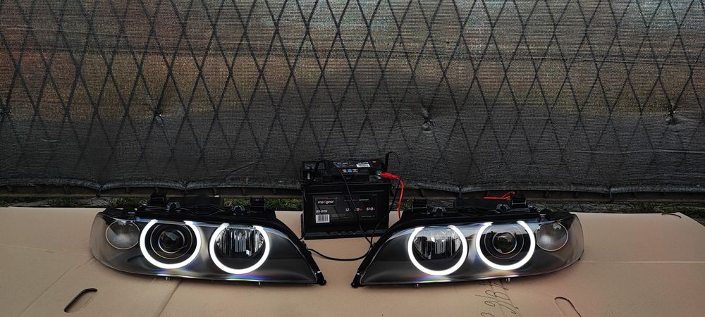 BMW E39 Lampy BiLED BLACK NOWE Hella Regeneracja Ringi Reflektory