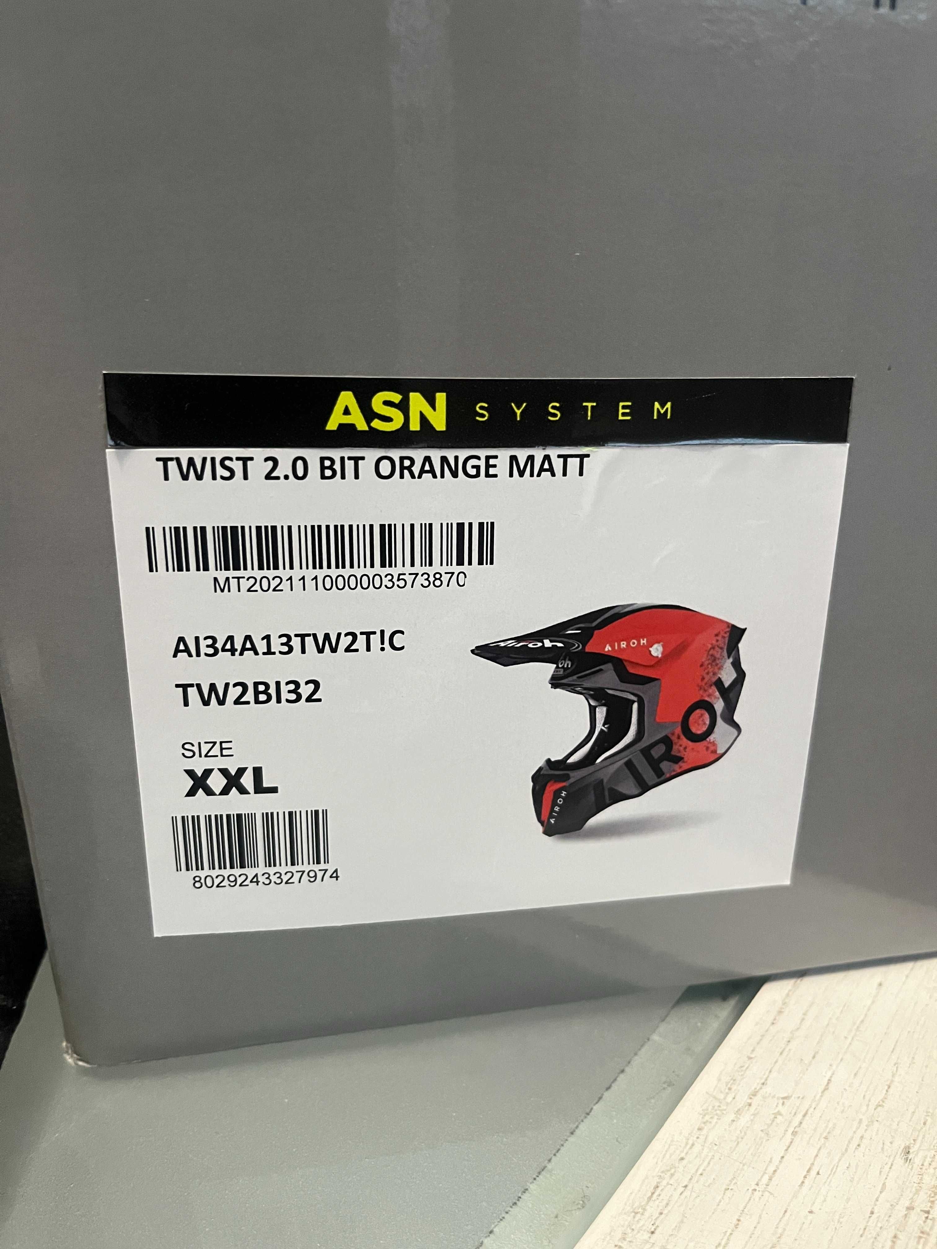 Kask AIROH Twist 2.0 Orange Matt MX (cross,quad,enduro,mtb) GWARANCJA