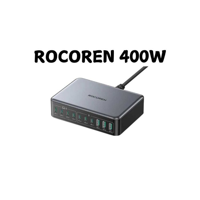 Rocoren 400w GaN3 зарядний пристрій Зарядка для ноутбука Блок живлення