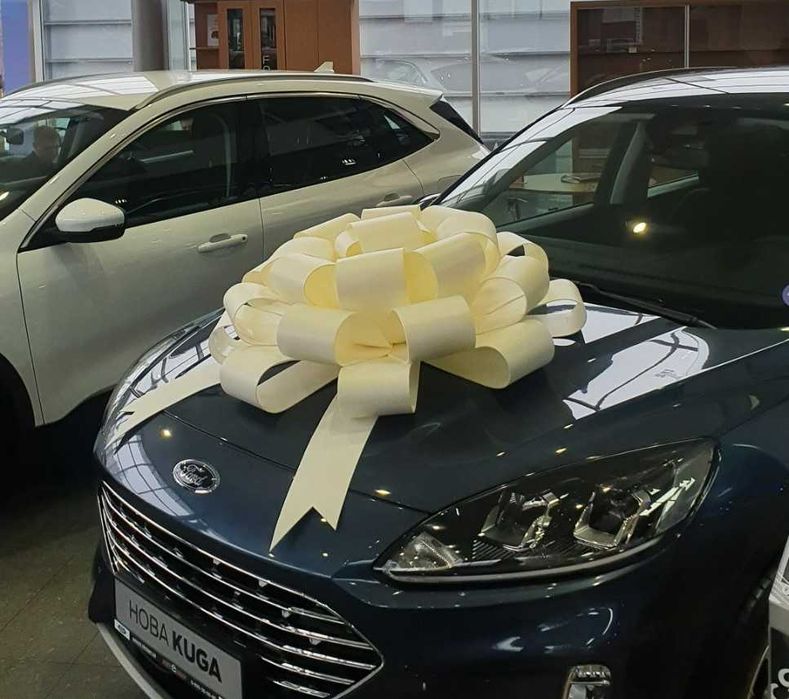 Белый Бант на машину ( 1 метр )