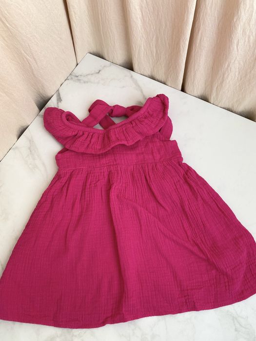 Плаття малинове з мусліну на літо 9-12
