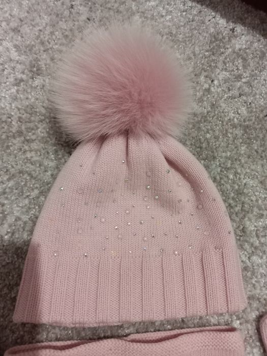 Набір меринос шапка, снуд, рукавички на 5-8 років.