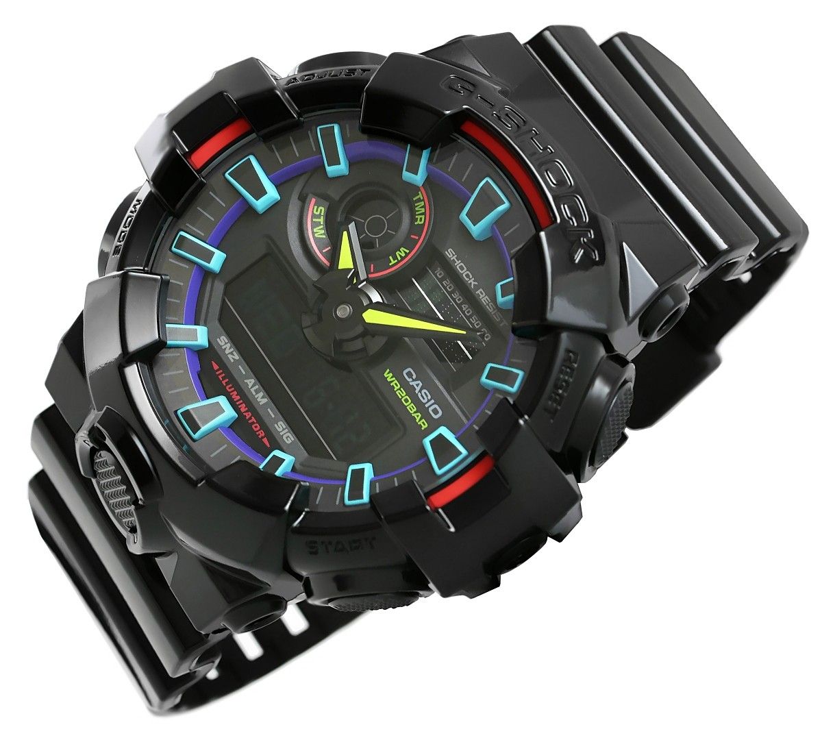 zegarek męski casio g-shock ga-700rgb-1aer + box