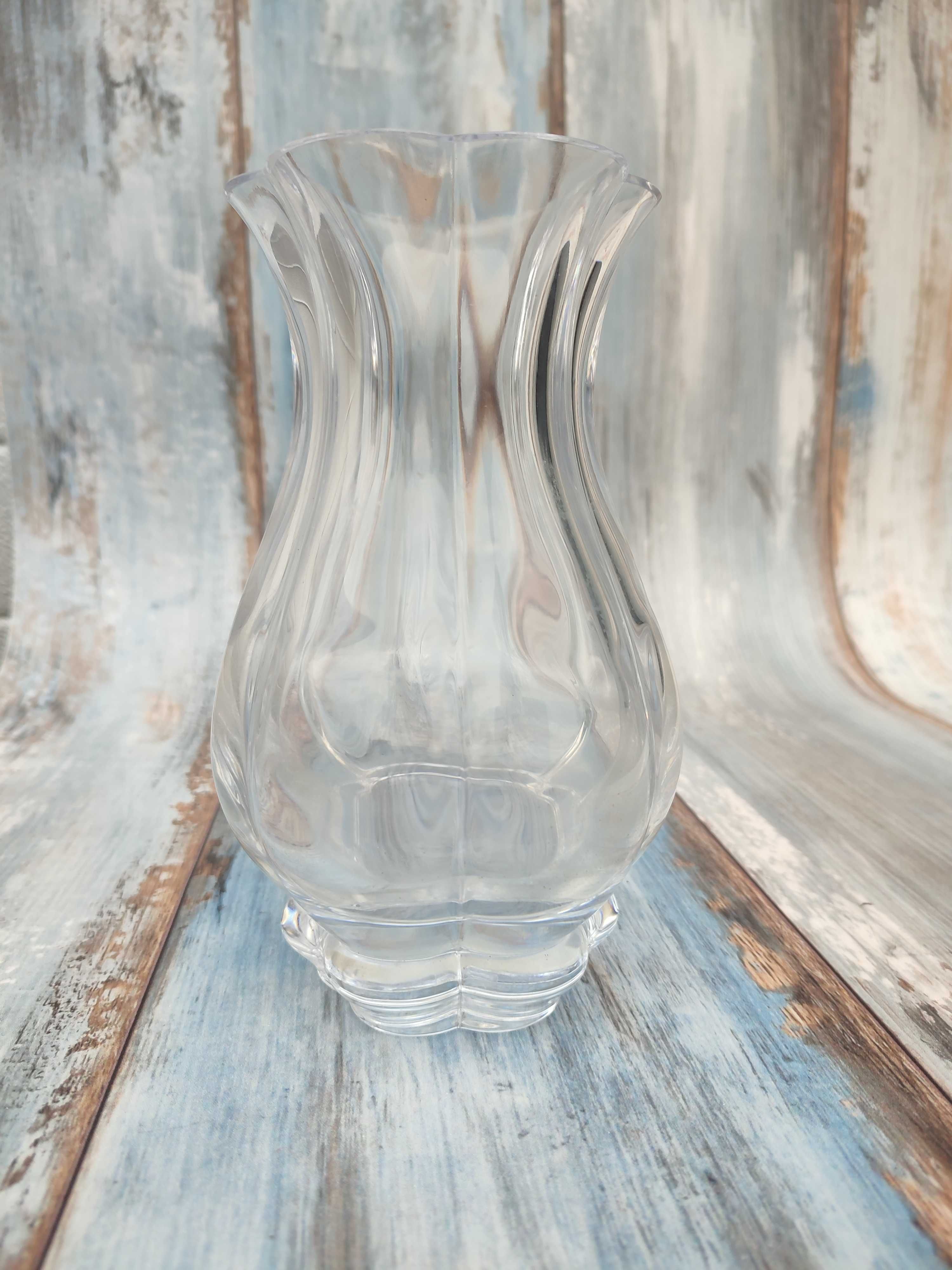 Szklany wazon z grubym dnem Oryginalny Cristal Severs France