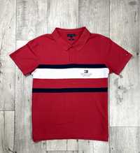 Tommy hilfiger slim поло футболка XL размер красная, белая оригинал