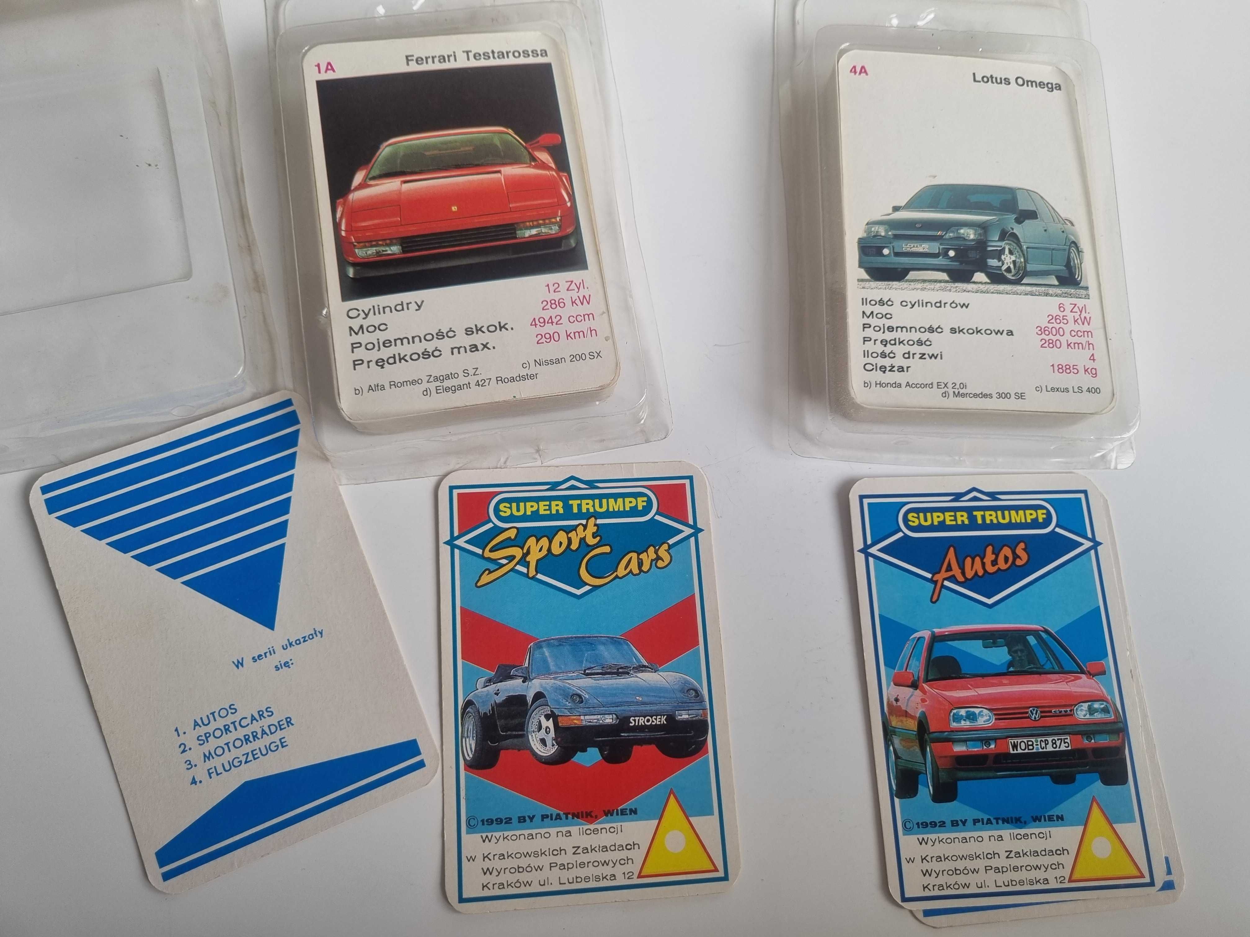 Karty Super Trumpf PRL Autos + Sport cars Piatnik