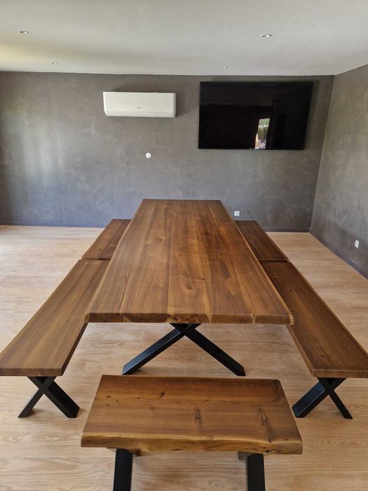 MESA RUSTICA EM MADEIRA DE ACACIA