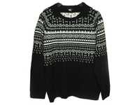 F&F norweski wzór męski sweter akryl zimowy XL