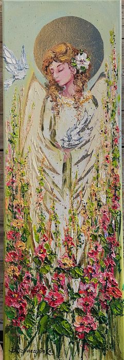 anioł dobrych myśli i kwiatów