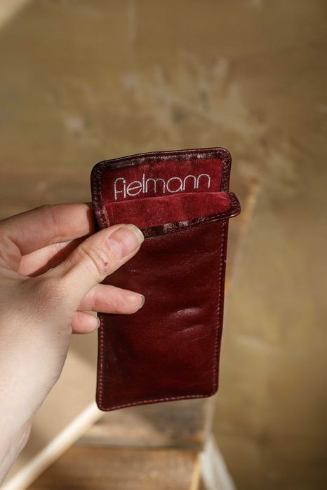 skórzane etui na okulary vintage