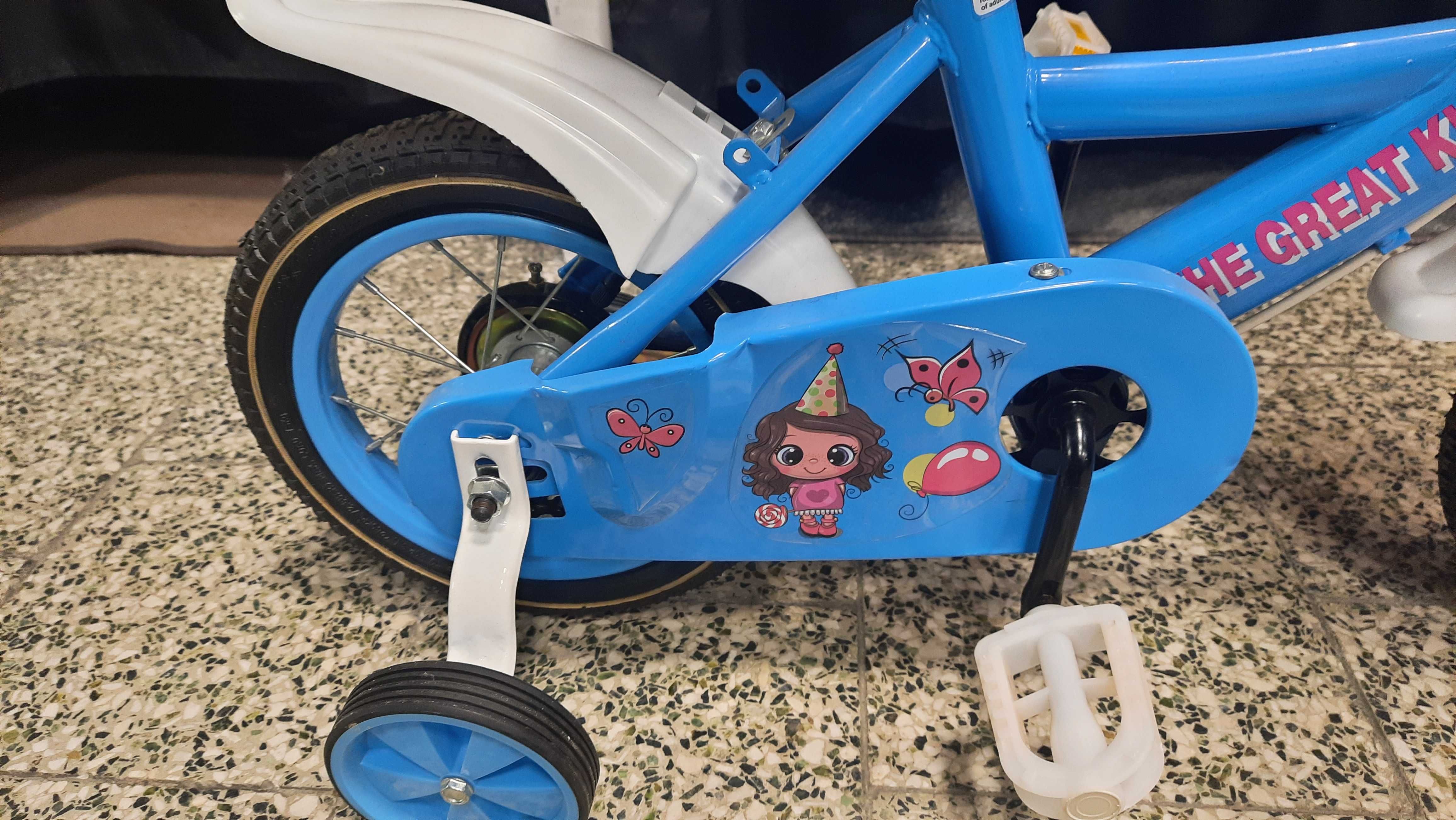 Rower dziecięcy 12 cali z bocznymi kółkami ( różowy, niebieski )