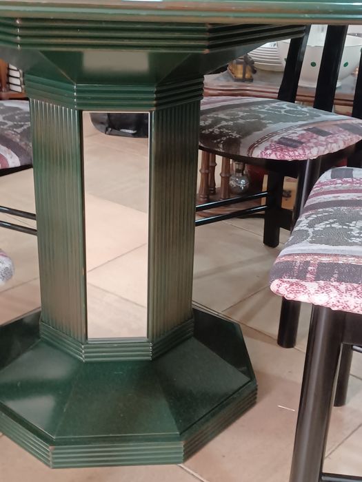 Conjunto lacado  mesa 4 cadeiras