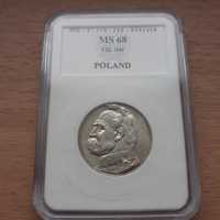 Moneta 5 złotych Piłsudski 1934 r. -Grading PCG MS-68 ( 2RP nr. 29/1)