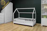 Łóżko drewniane domek dla dziecka 80x160 białe. Producent