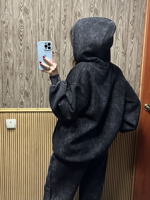 Оверсайз костюм на флісі  у техніці тай-дай