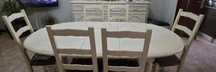 Mesa vintage com 6 cadeiras