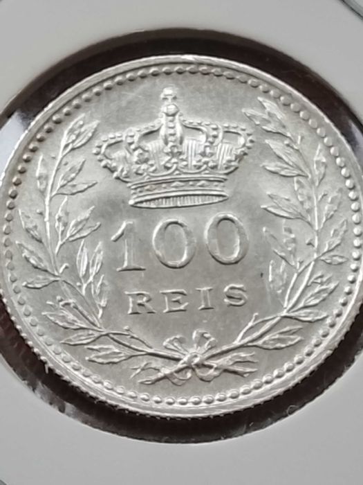 Moeda de 100 Reis de 1910, de D. Manuel II, em Prata
