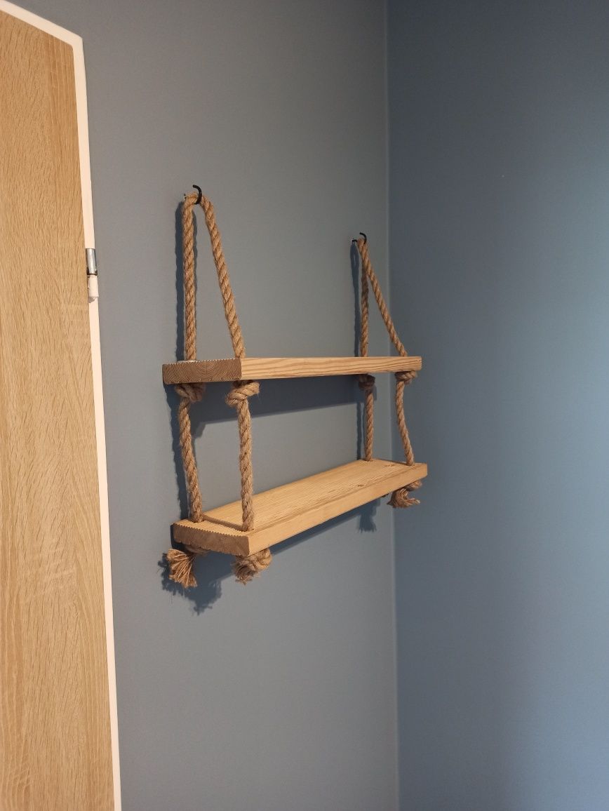 Półka dwupoziomowa Handmade ze sznura