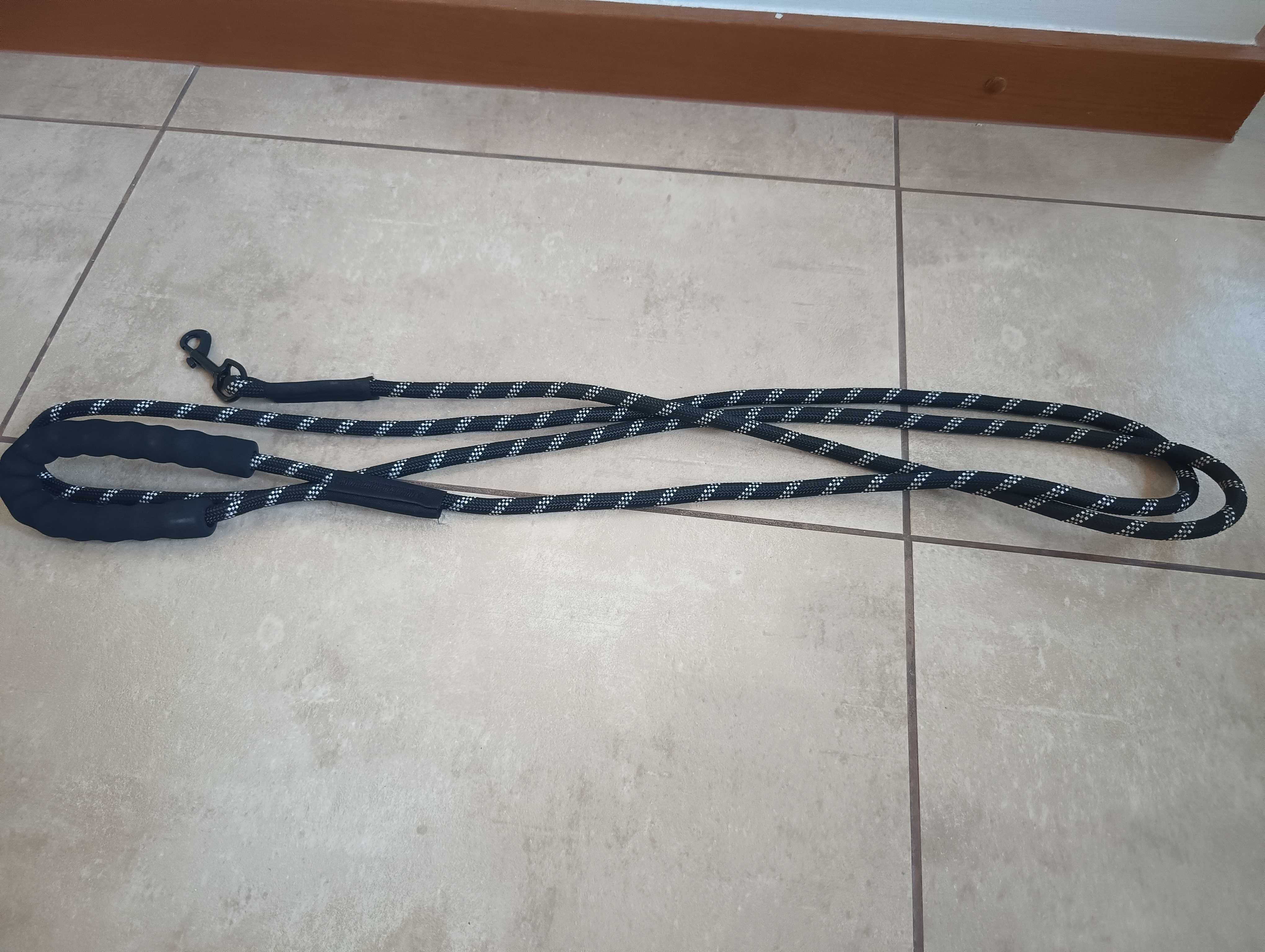 Edipets Smycz dla psa wytrzymała lina 220 cm, czarna NOWA