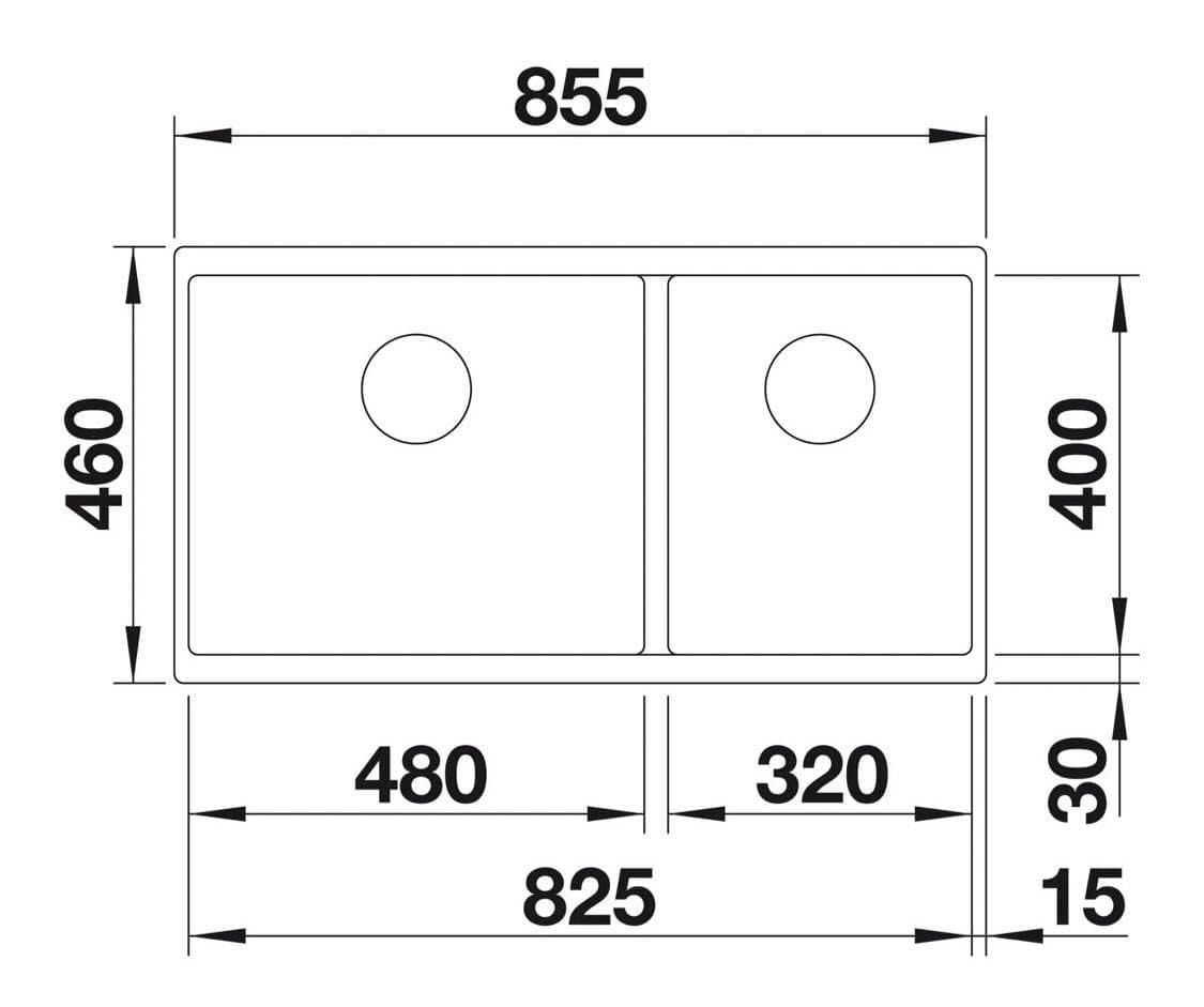 Zlewozmywak BLANCO Subline 480/320-U 523588