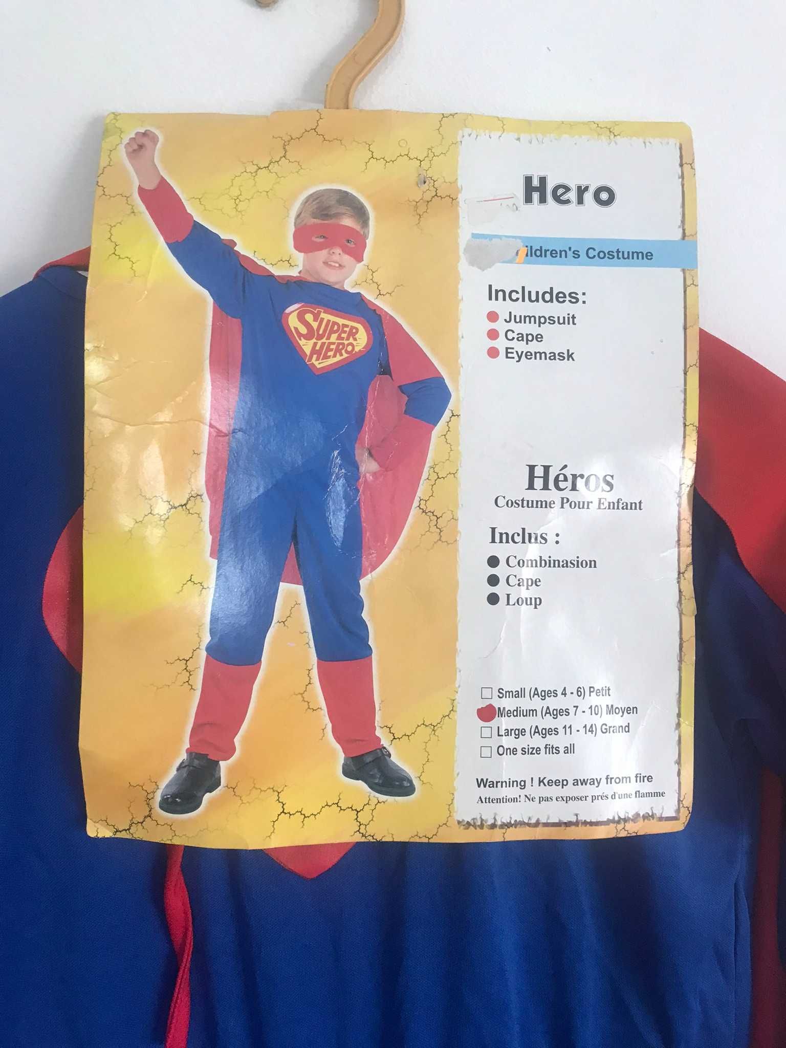 Fatos de carnaval disfarce de super herói  7-10 anos