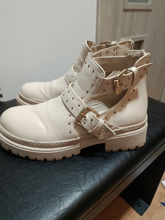 Botki damskie Jenny Fairy beżowe, roz 39