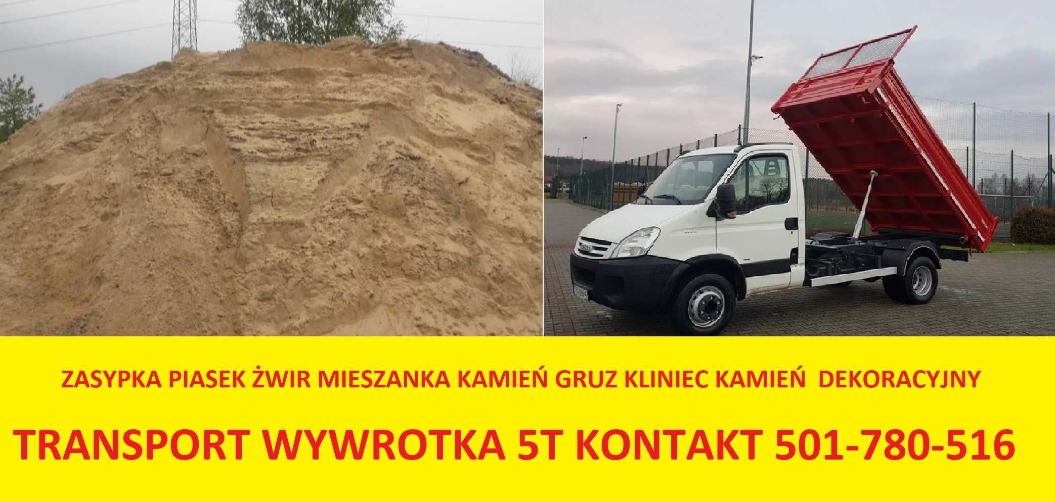 Piasek żwir otoczak suchy beton gruz tłuczeń zasypka TRANSPORT