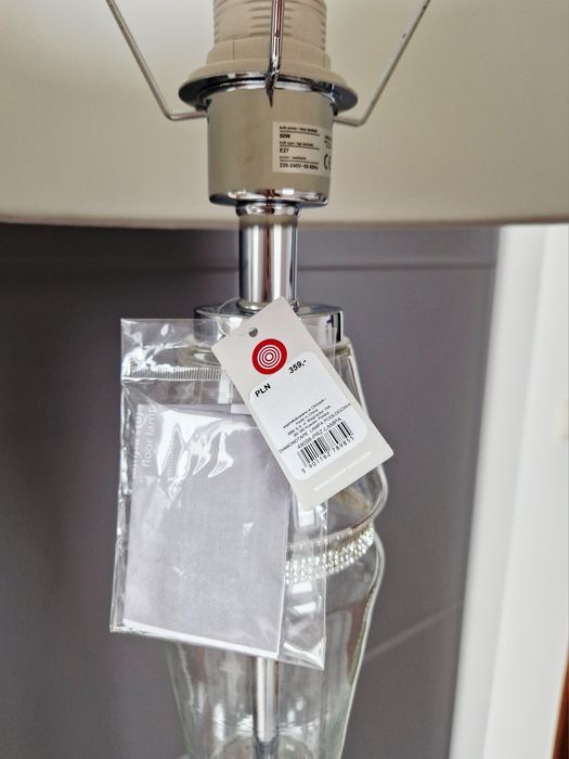 Home&you nowa lampa stojąca wys. 160 cm kolor srebrny szary glamour