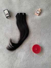 Włosy doczepiane naturalne remy czarne krótkie 16 clip in 30 cm 50 gr