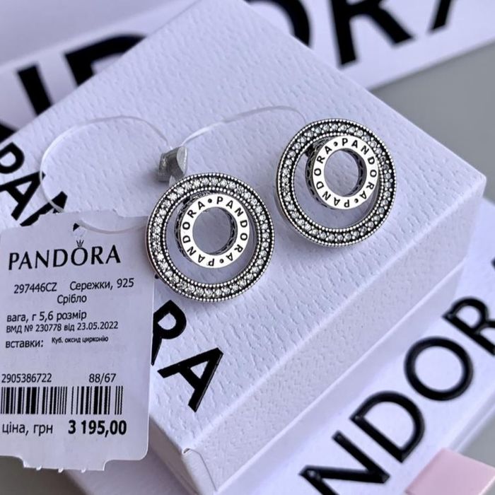 Сережки pandora оригінальні сережки Пандора нові прикраси