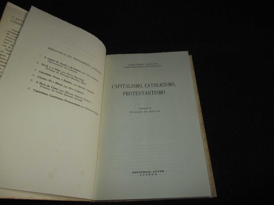 Livro Capitalismo Catolicismo Protestantismo Amintore Fanfani