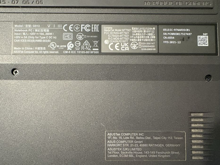 Portátil Gaming Asus - AMD RYZEN 7 4000 SERIES / RTX 3050 / 8gb ram