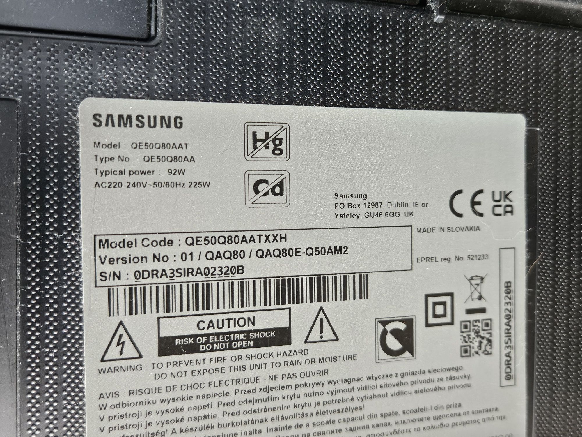 Telewizor Samsung QLED QE50Q80AAT 50" QLED 4K Tizen HDMI 2.1