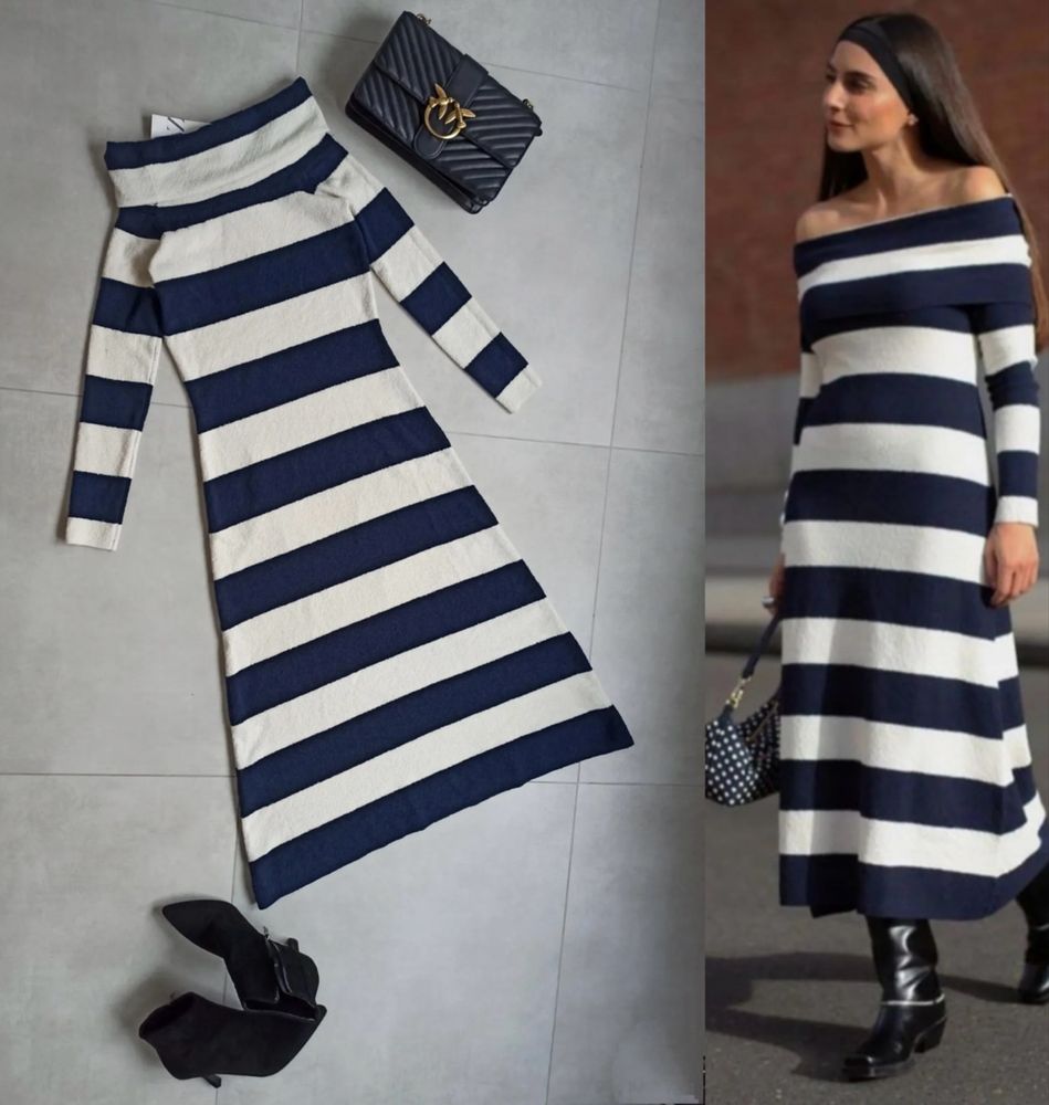 Трикотажное платье zara размер S