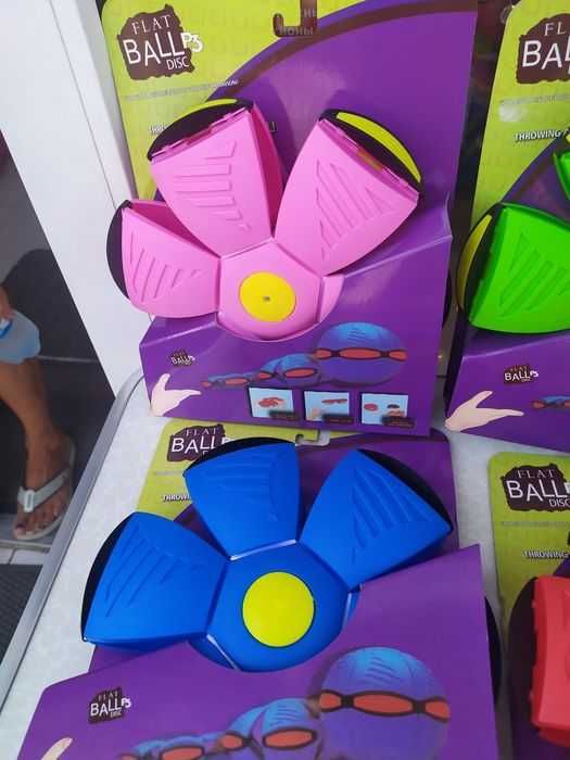 Летающая тарелка,складной мяч трансформер Flat Ball Disk