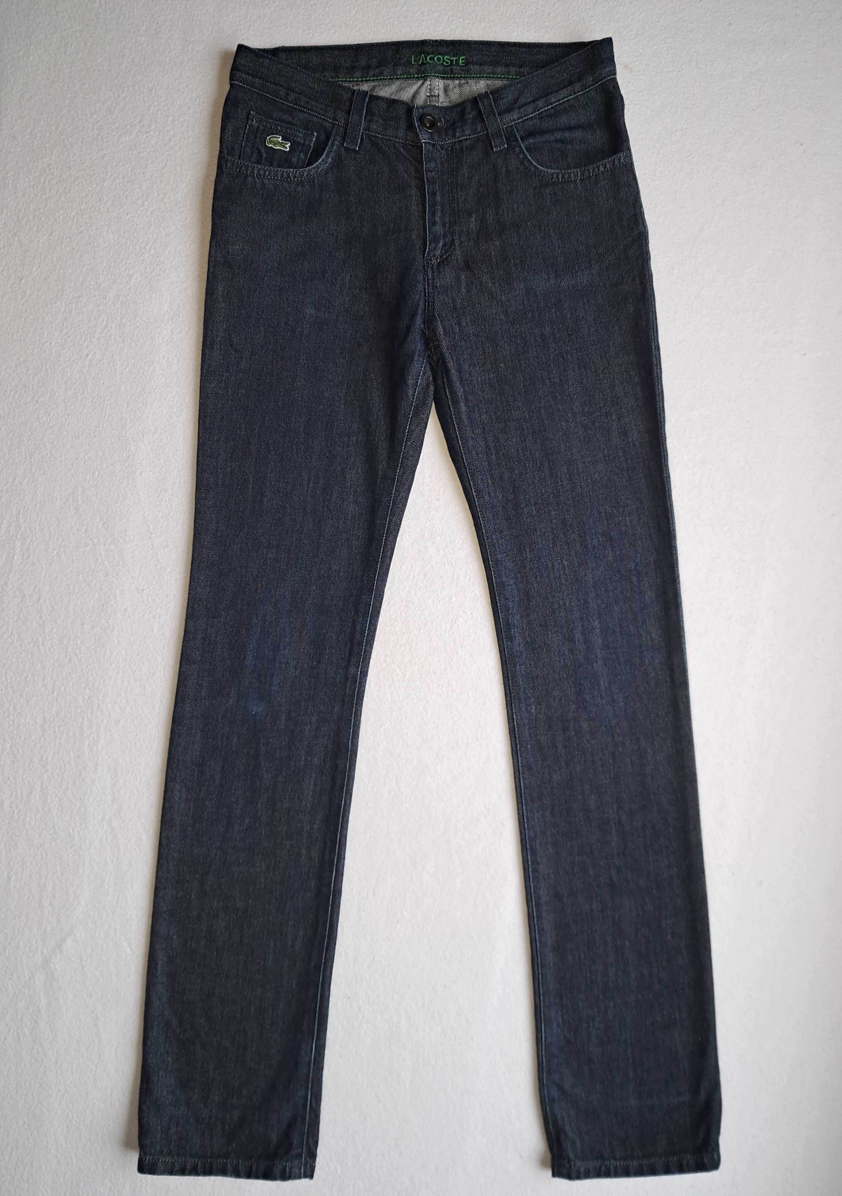 Подростковые тёмно-синие брендовые джинсы Lacoste на мальчика