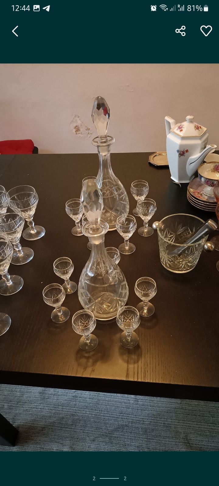 2 Vintage cristal glass and decanter - FAÇA A SUA PROPOSTA