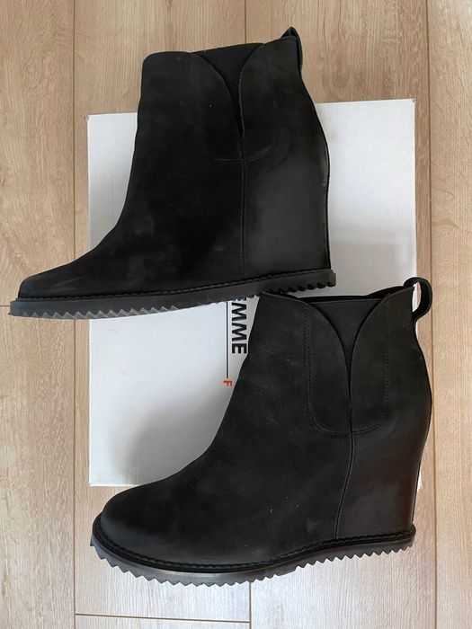 Botki Solo Femme czarny nubuk koturn nowe 419zł